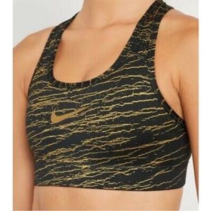 Nike metallic gold victory sports bra medium